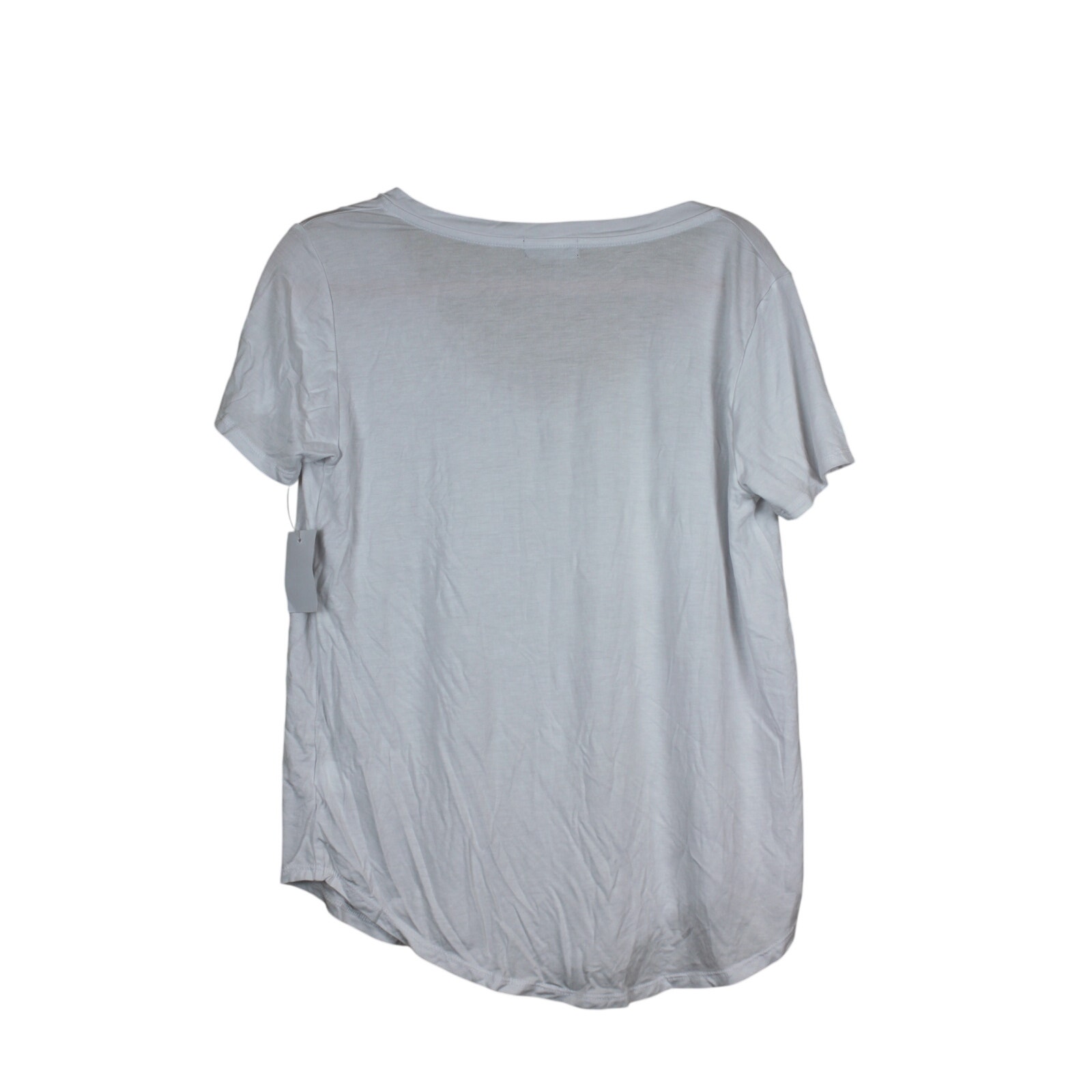 Nwt W. / Wantable White Short Sleeve V-Neck Stretchy Pocket Tee Shirt Size L — image 4 of 8
